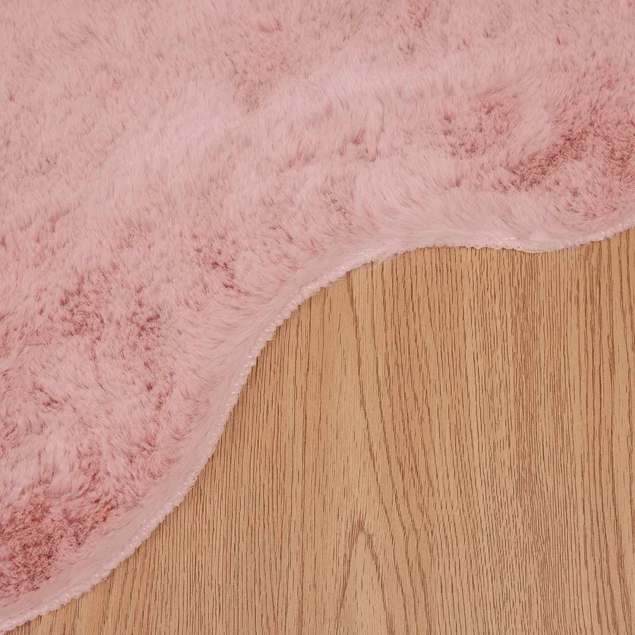 Tapis antidérapant en fausse de lapin OLITE Rose 60 x 90 cm - 9