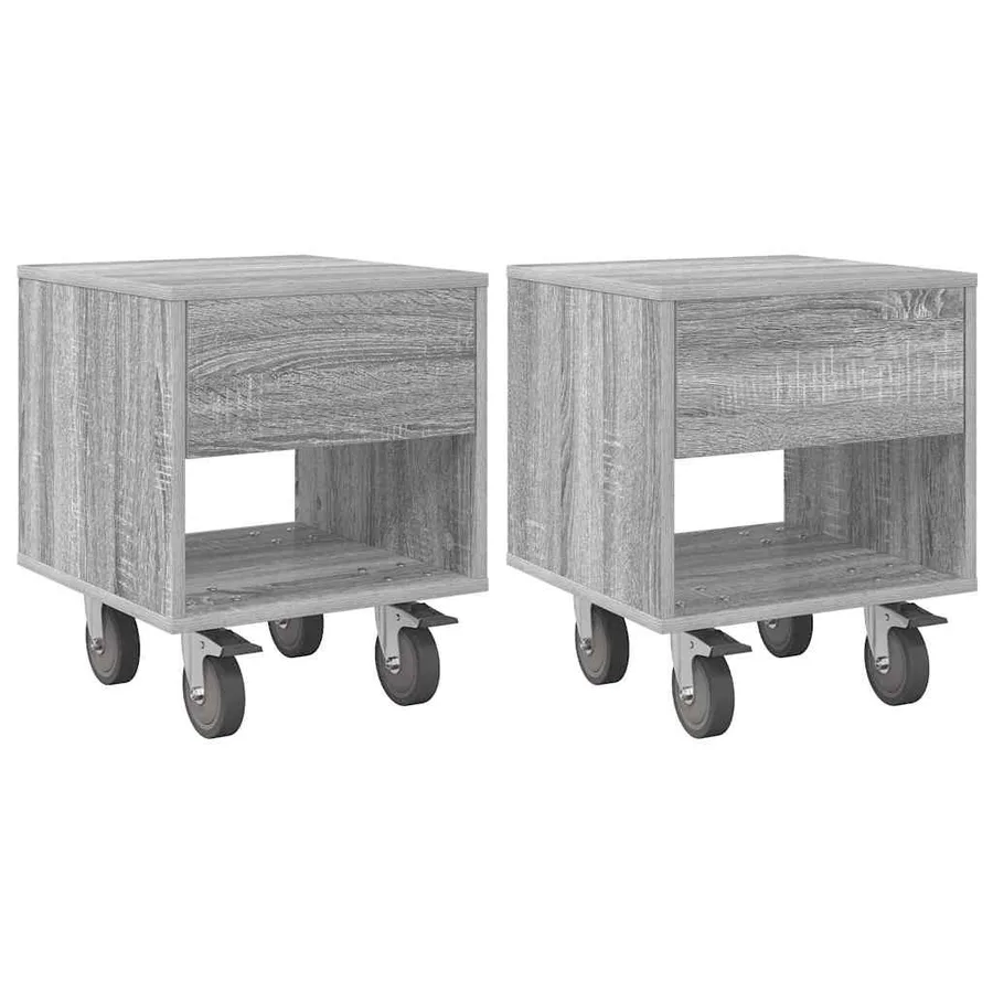 Table de chevet 2 pcs Gris Sonoma 40,5 x 40 x 48 cm - 2