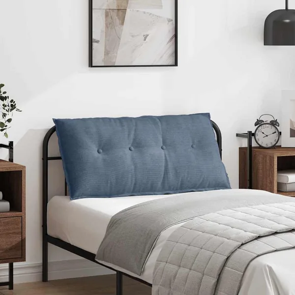 Coussin de Dos Bleu 100 x 50 cm Tissu en velours côtelé
