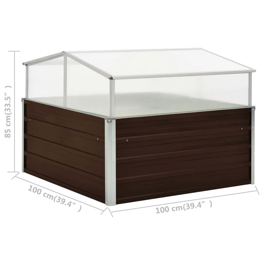 Serre Marron 100 x 100 x 85 cm Acier galvanisé - 7