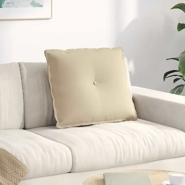 Coussin de Dos Crème 60 x 50 cm Tissu en microfibre