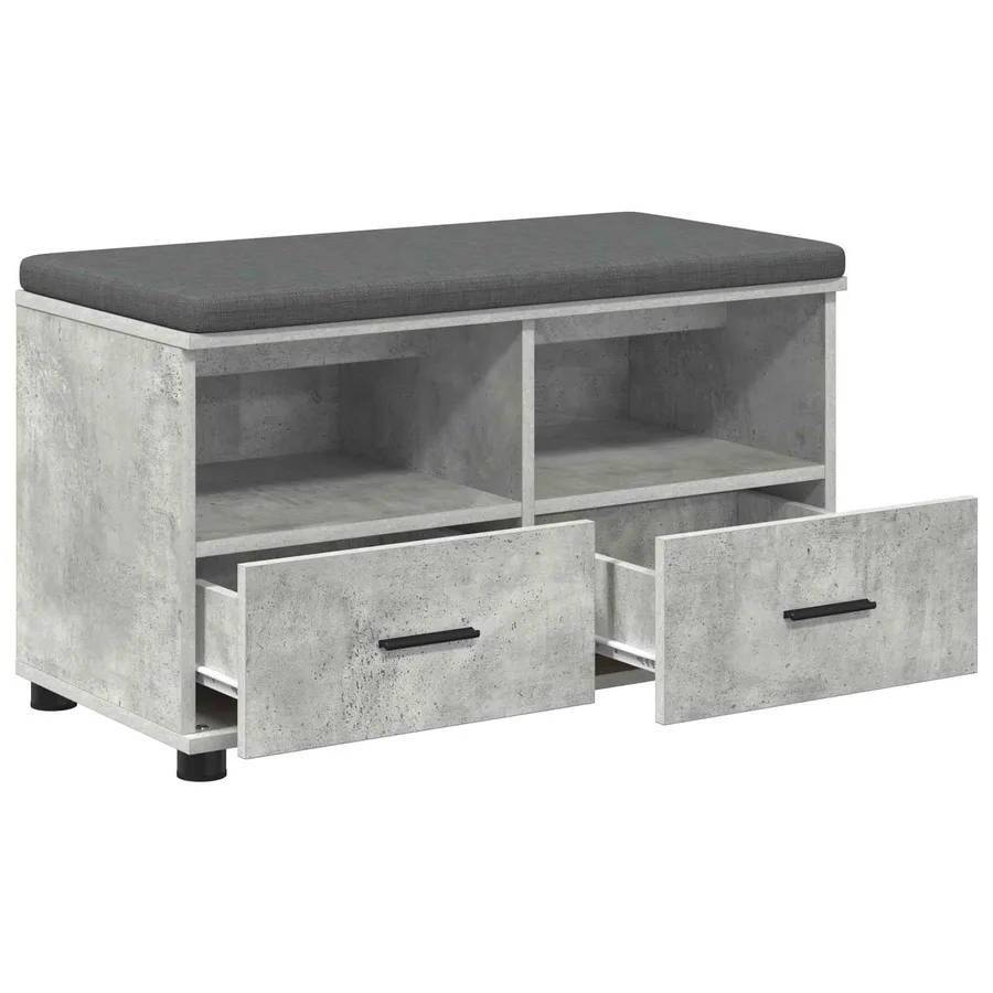 Banc d'entrée avec coussin Gris Béton 80 x 38 x 46 cm - 5