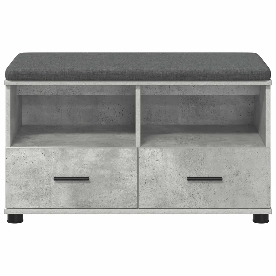 Banc d'entrée avec coussin Gris Béton 80 x 38 x 46 cm - 6
