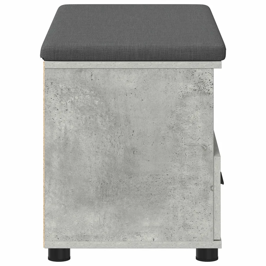 Banc d'entrée avec coussin Gris Béton 80 x 38 x 46 cm - 7
