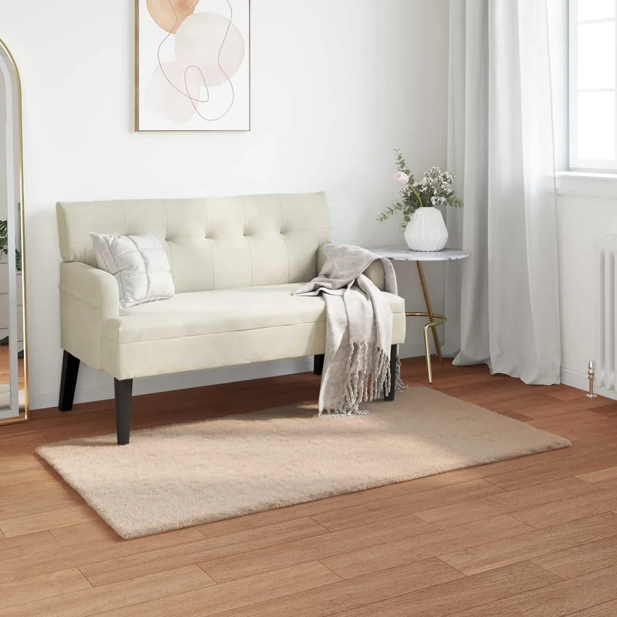 Tapis antidérapant en fausse de lapin OLITE Taupe 60 x 110 cm