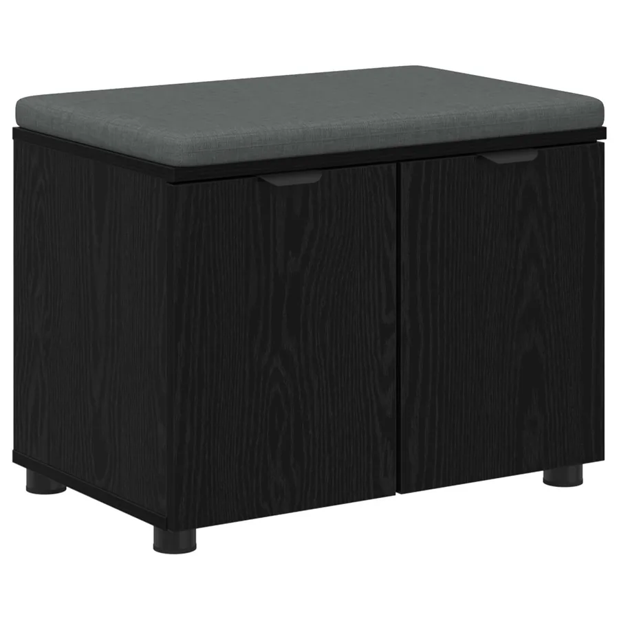 Banc d'entrée avec coussin Chêne Noir 60 x 38 x 46 cm - 2