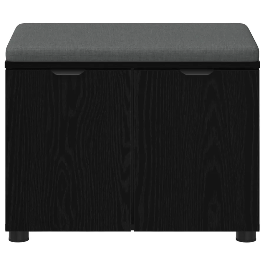 Banc d'entrée avec coussin Chêne Noir 60 x 38 x 46 cm - 6