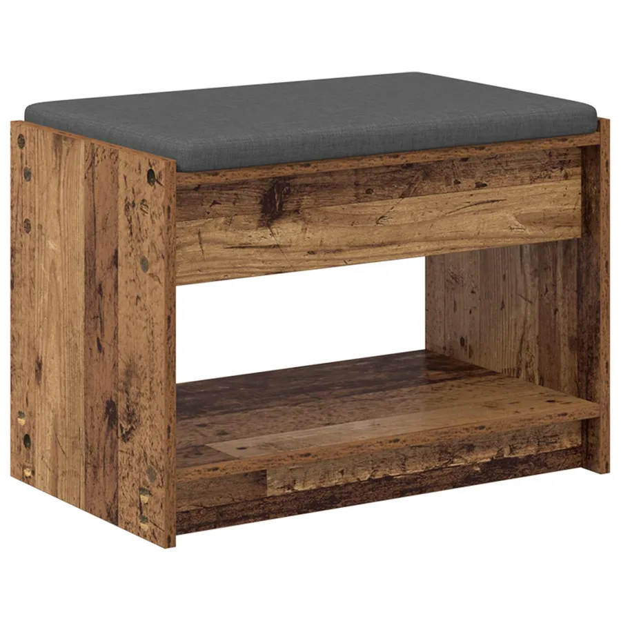 Banc d'entrée avec coussin Bois ancien 63 x 38 x 45 cm - 2