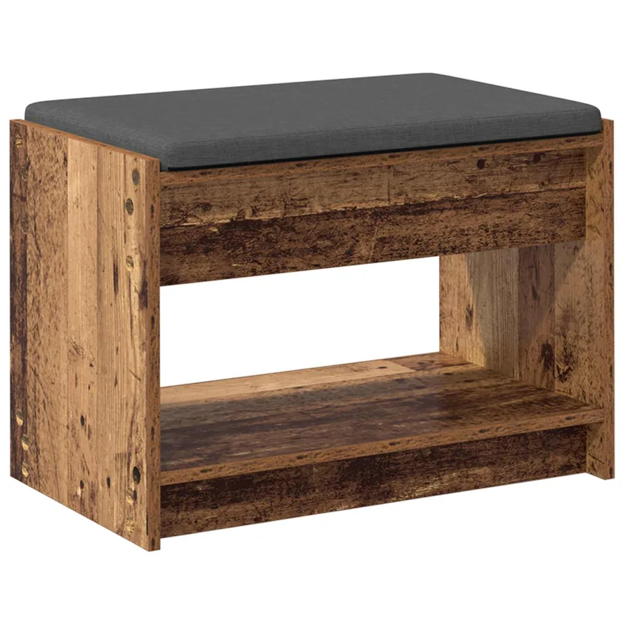 Banc d'entrée avec coussin Bois ancien 63 x 38 x 45 cm - 7