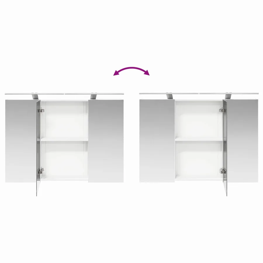 Armoire Miroir de Salle de Bain Blanc 100 x 14,5 x 70 cm - 12