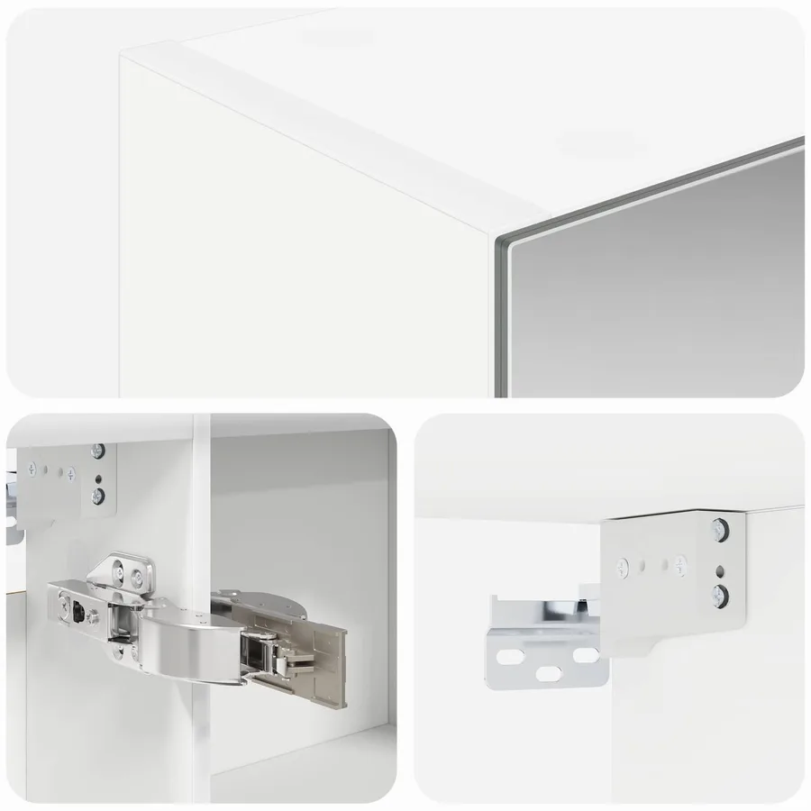 Armoire Miroir de Salle de Bain Blanc 100 x 14,5 x 70 cm - 8