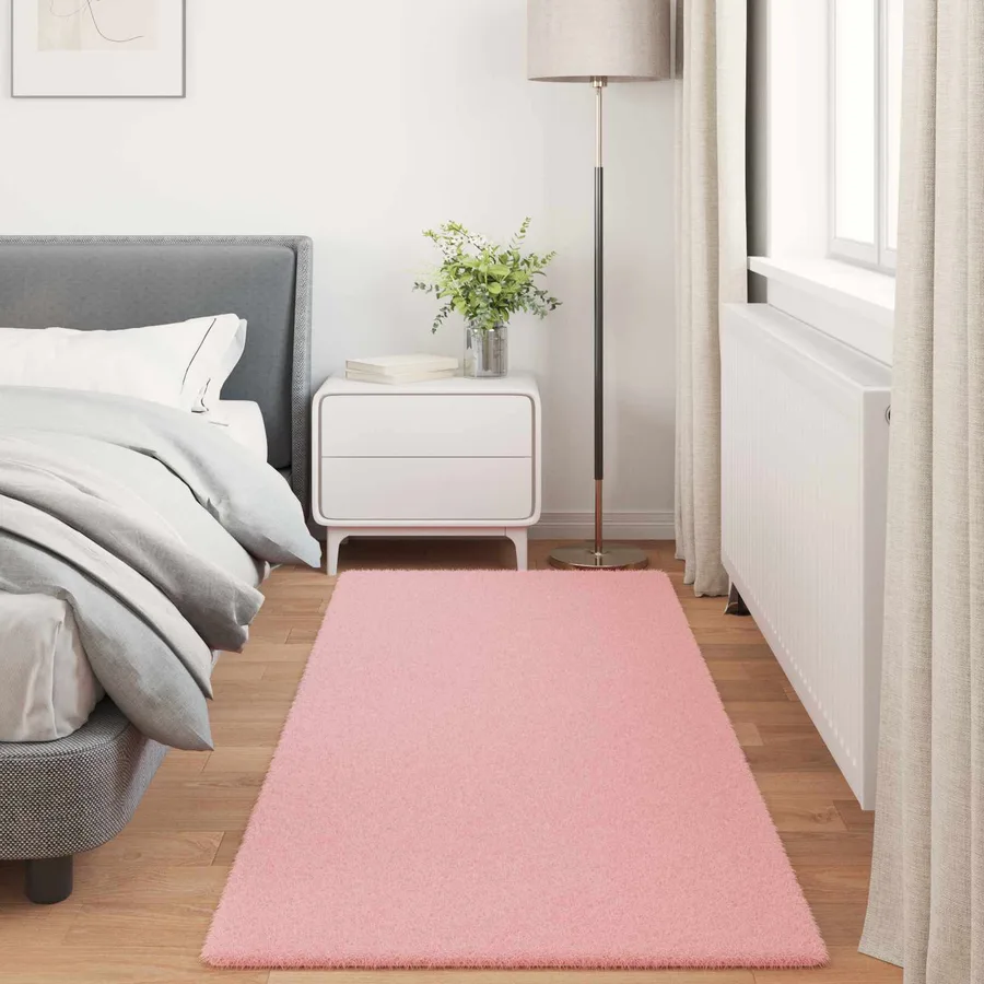 Tapis antidérapant en fausse de lapin OLITE Rose 100 x 200 cm - 4