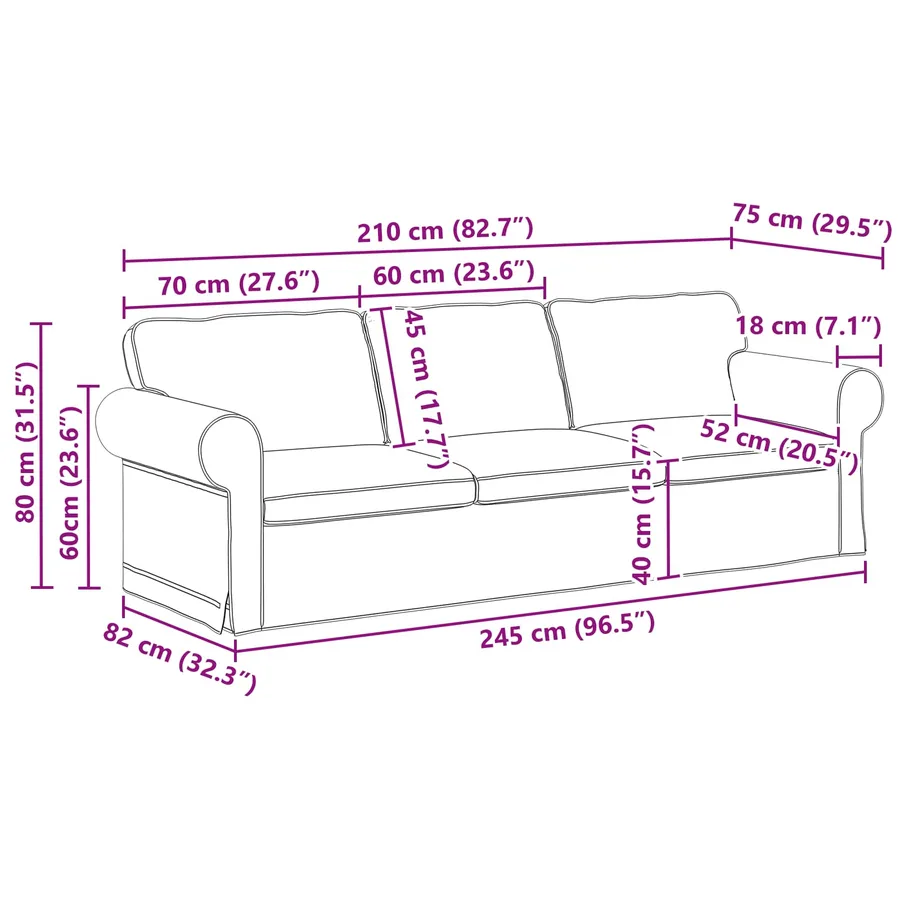 Ensemble de Canapés 2 pcs Gris clair 245 x 82 x 80 cm tissu - 10