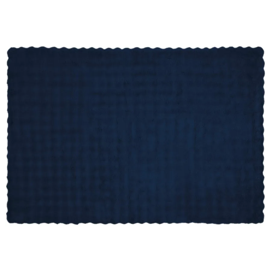 Couverture antidérapante en fausse de lapin Olite Bleu Marine - 5