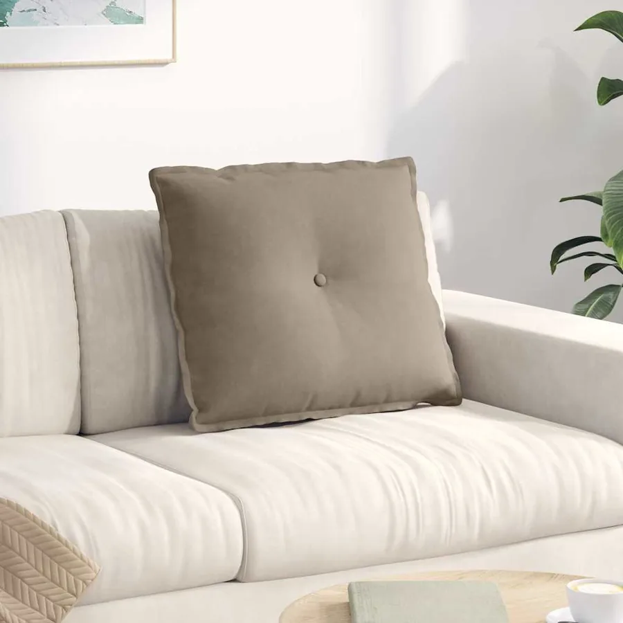 Coussin de Dos Taupe 60 x 50 cm Tissu en microfibre