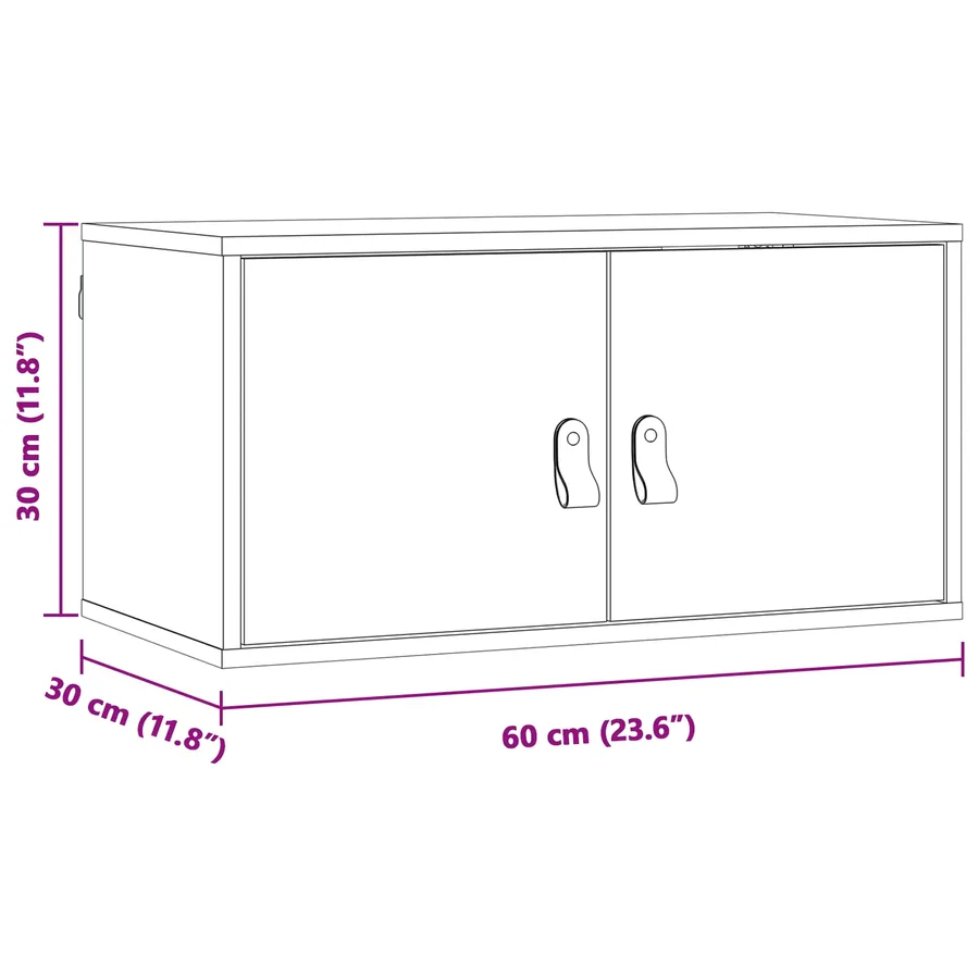 Meuble mural Cire marron 60 x 30 x 30 cm Bois de pin massif - 11