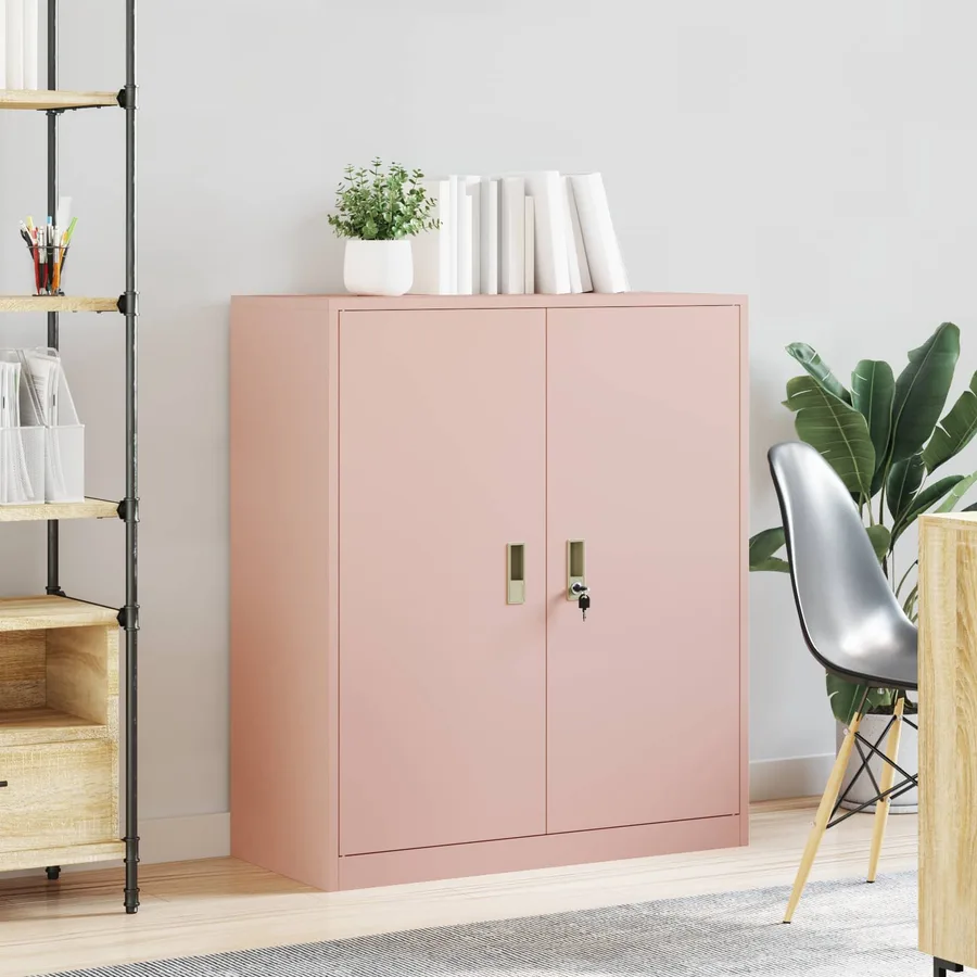 Armoire de rangement Rose 90 x 40 x 105 cm Acier - 4