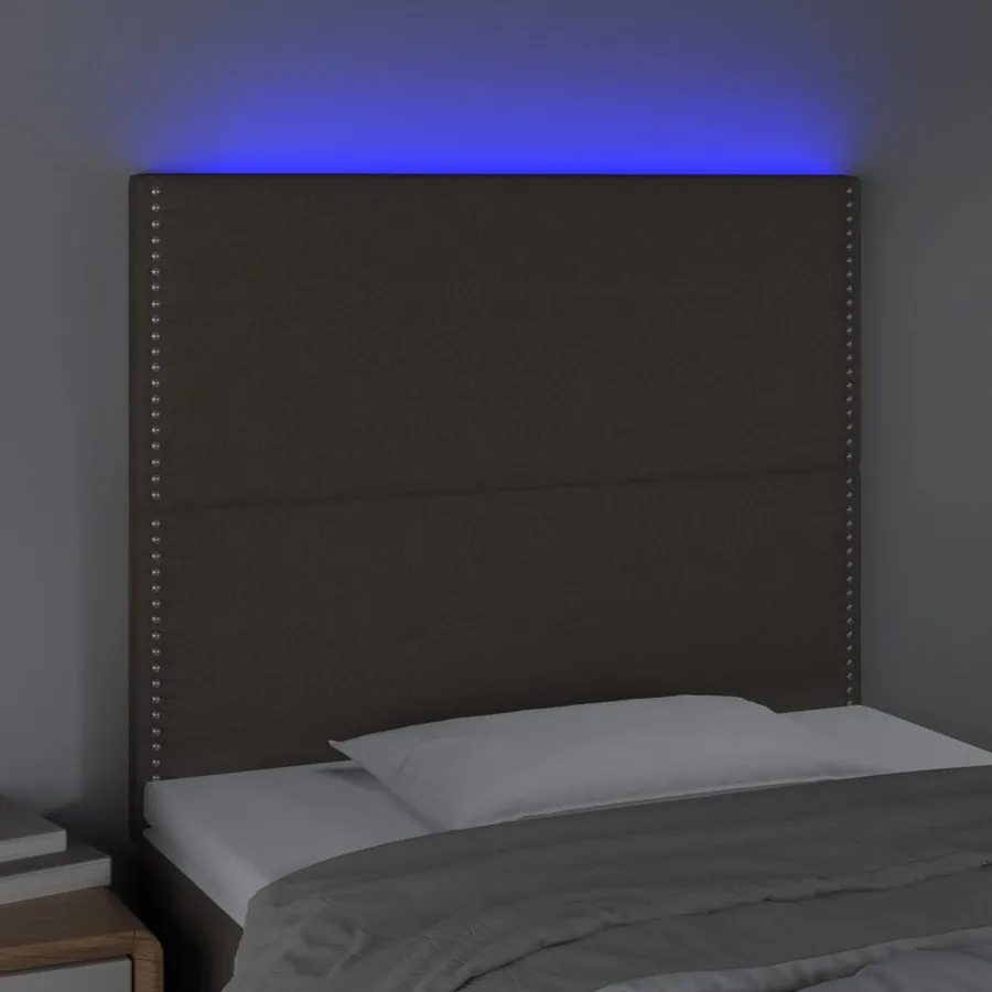Tête de lit à LED Taupe 100x5x118/128 cm Tissu - 3