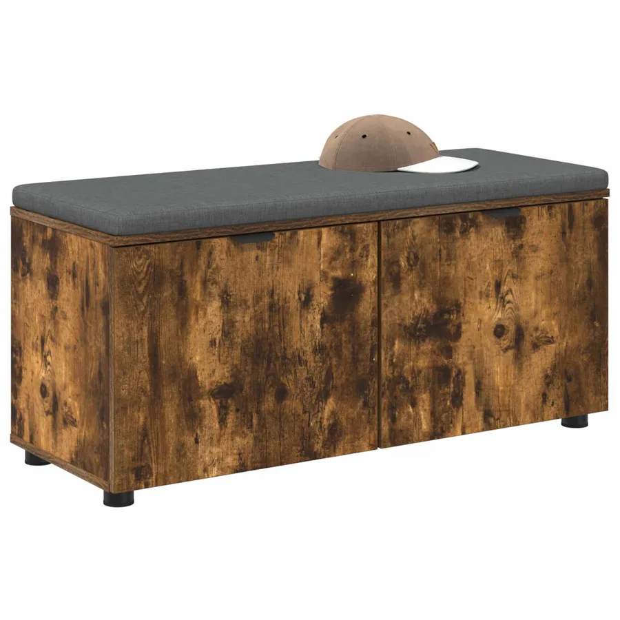 Banc d'entrée avec coussin Chêne Fumé 100 x 38 x 46 cm - 3