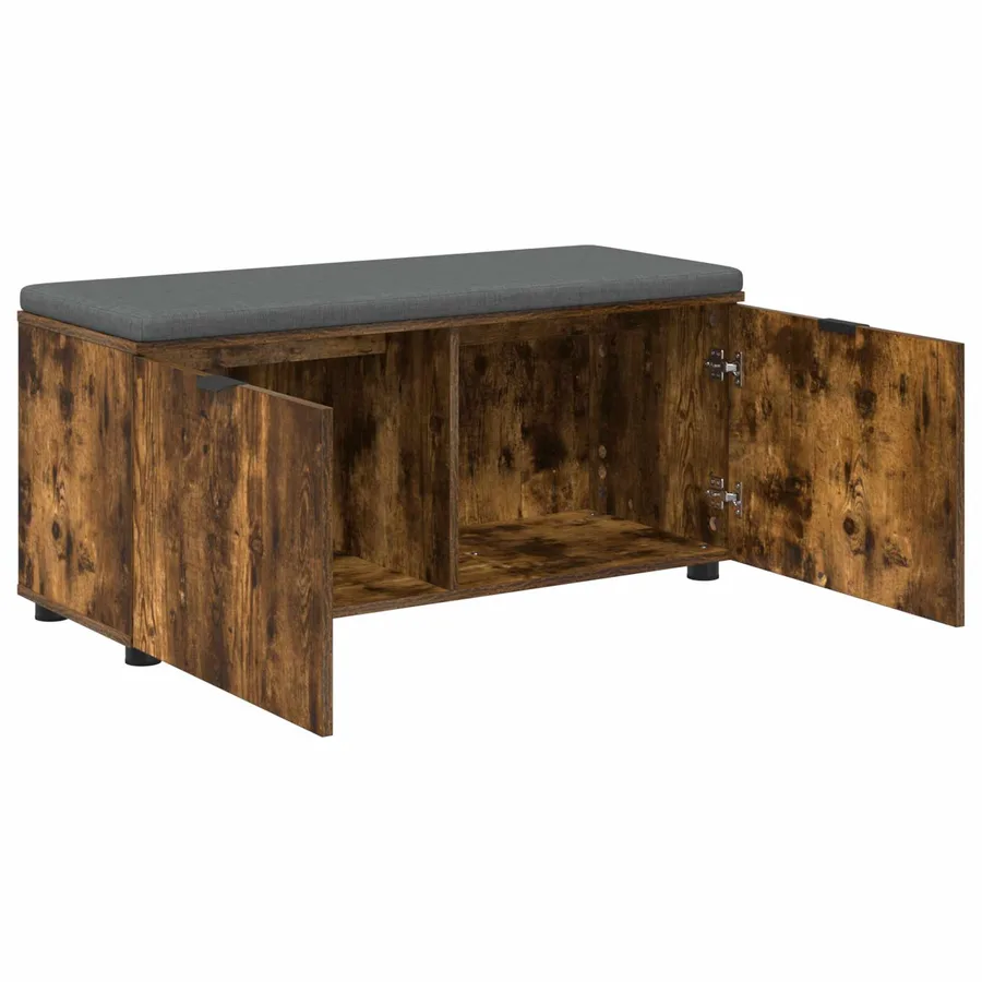 Banc d'entrée avec coussin Chêne Fumé 100 x 38 x 46 cm - 5
