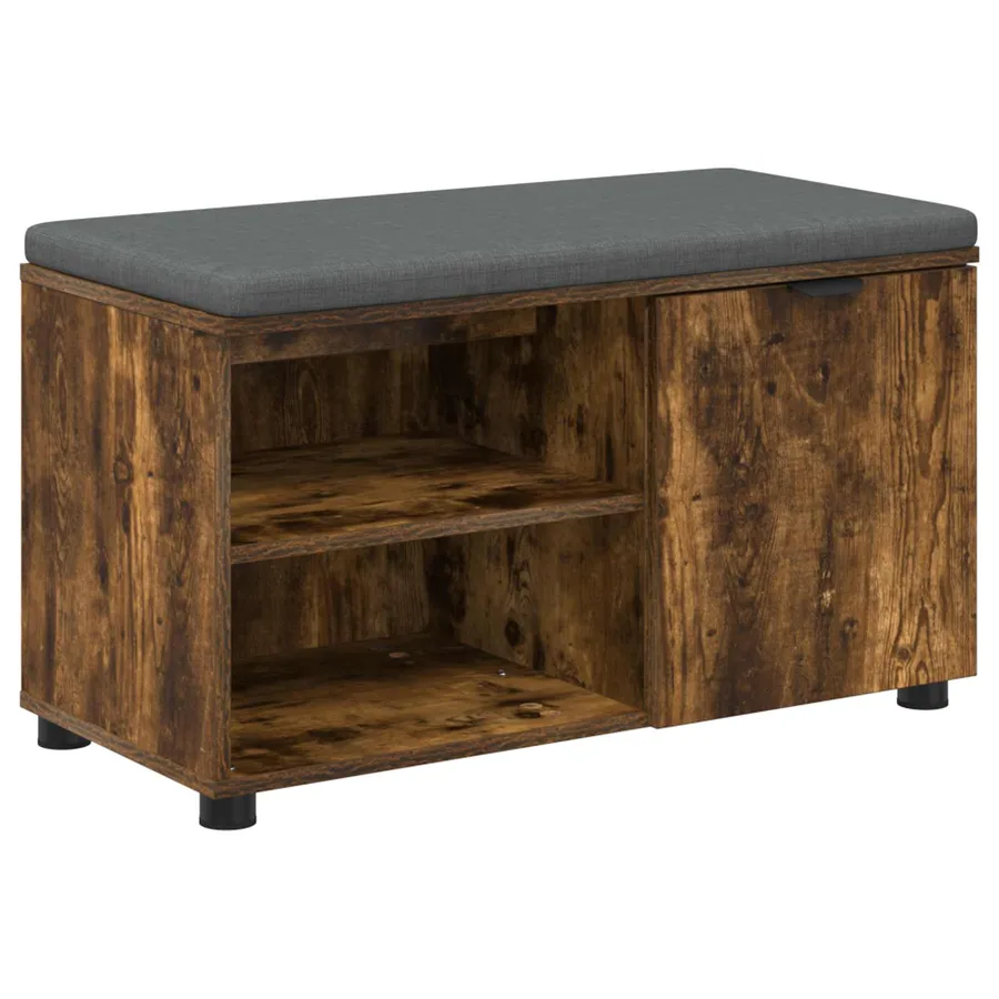 Banc d'entrée avec coussin Chêne Fumé 80 x 38 x 46 cm - 2