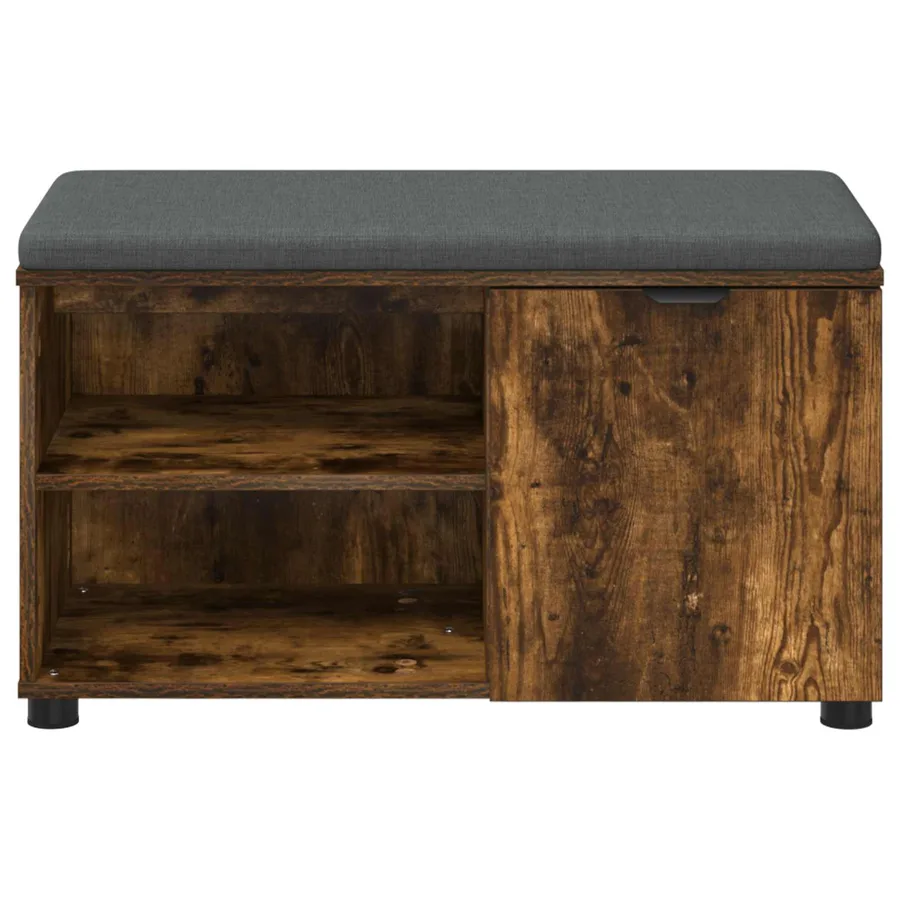 Banc d'entrée avec coussin Chêne Fumé 80 x 38 x 46 cm - 6