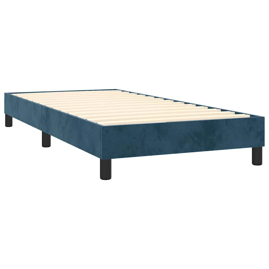 Sommier à lattes de lit et matelas Bleu foncé 80x200 cm Velours - 5