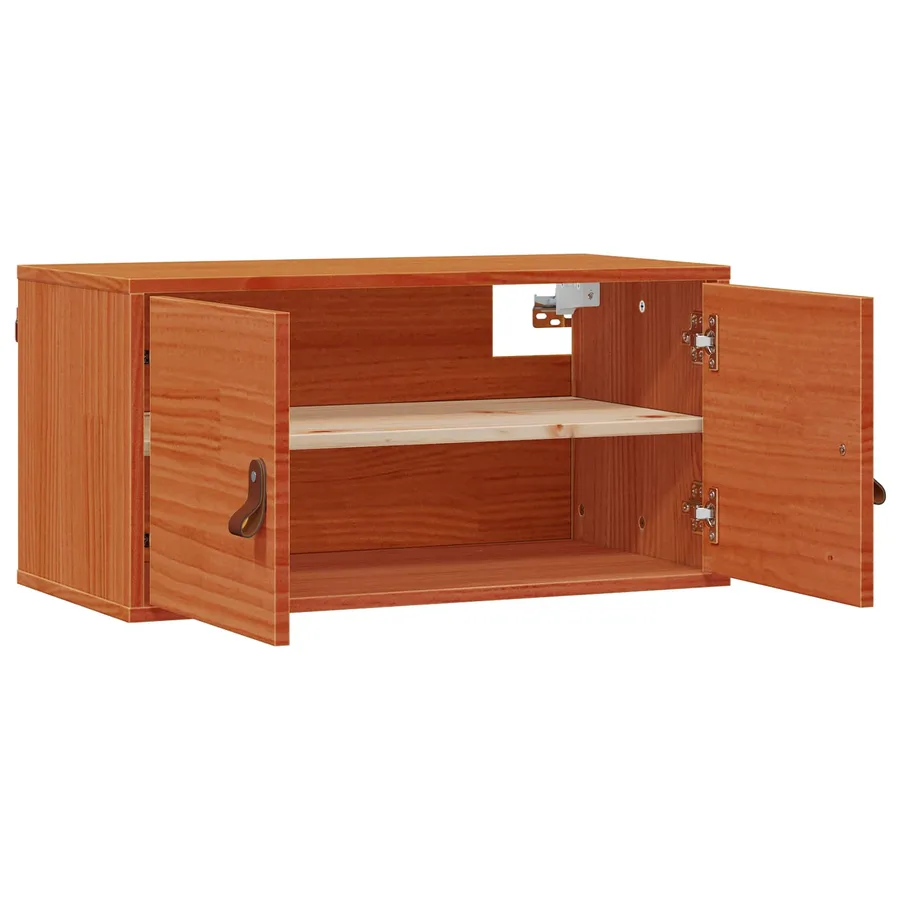 Meuble mural avec étagère 2 pcs Cire marron 80 x 30 x 30 cm - 6