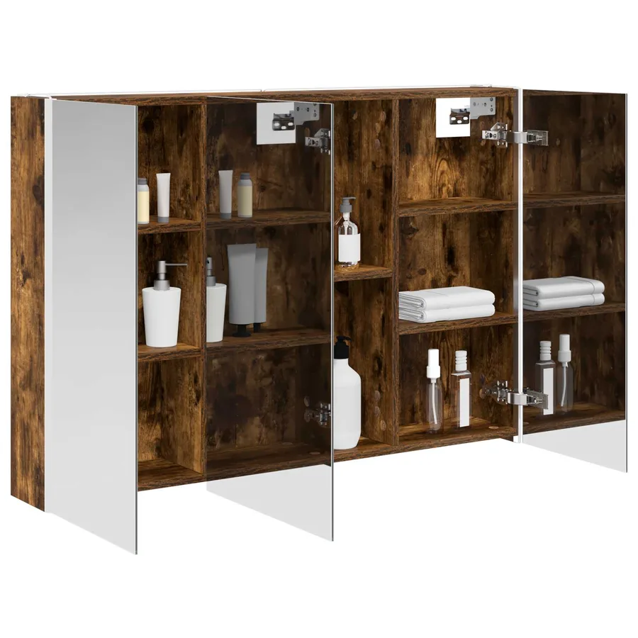 Armoire Miroir de Salle de Bain Chêne fumé 103,5 x 15,5 x 70 cm - 3