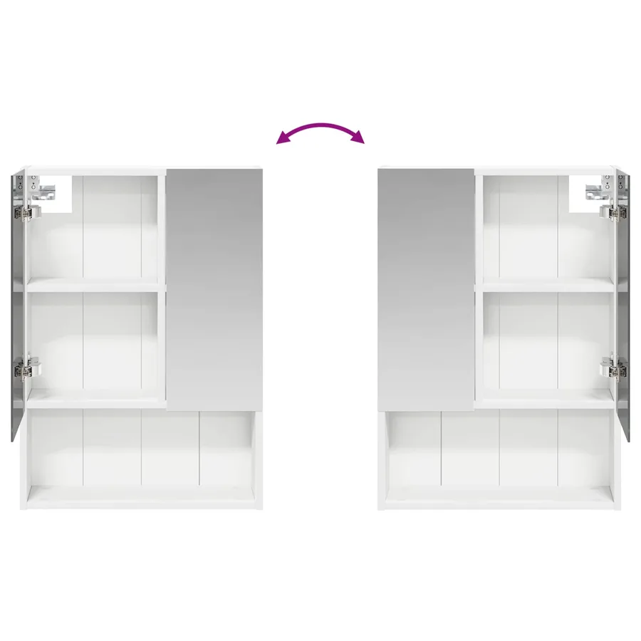 Armoire Miroir de Salle de Bain Blanc 50 x 14,5 x 70 cm - 10