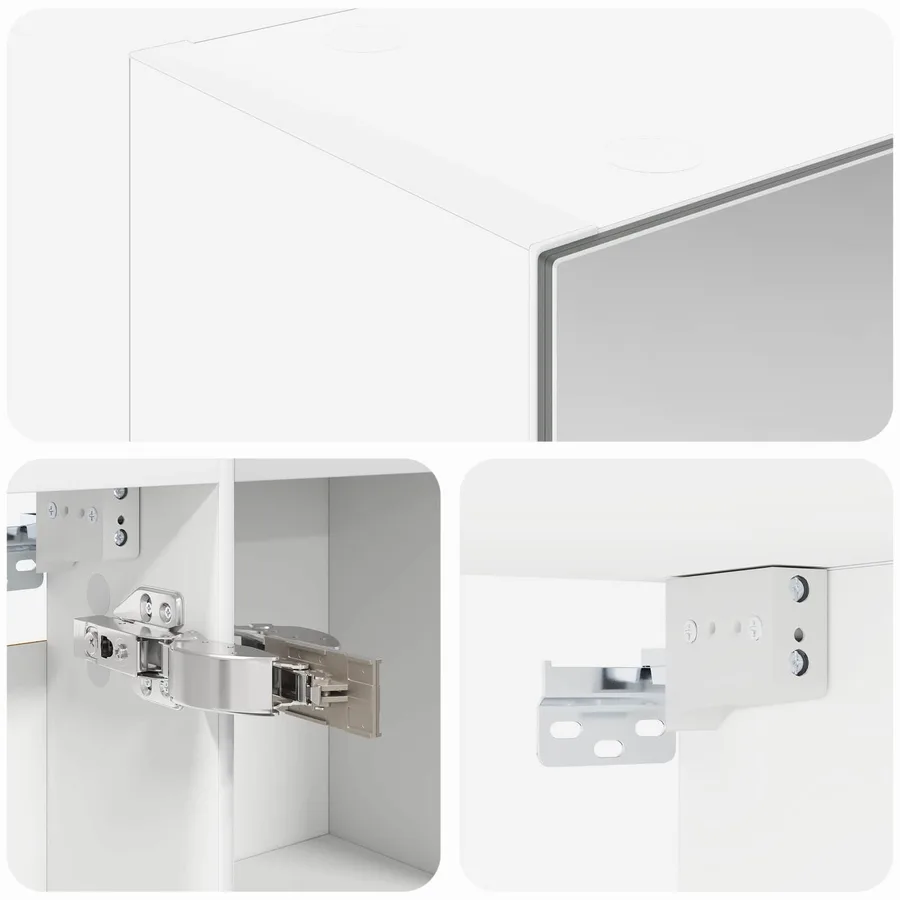 Armoire Miroir de Salle de Bain Blanc 50 x 14,5 x 70 cm - 9