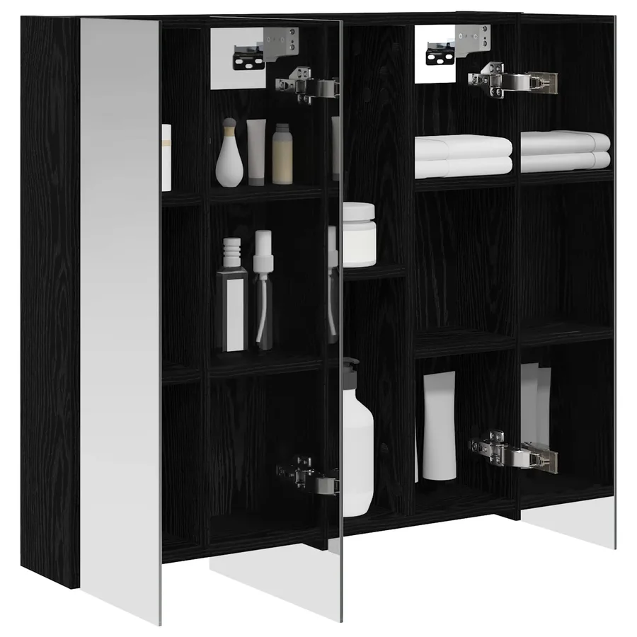 Armoire Miroir de Salle de Bain Chêne noir 70 x 14,5 x 70 cm - 3