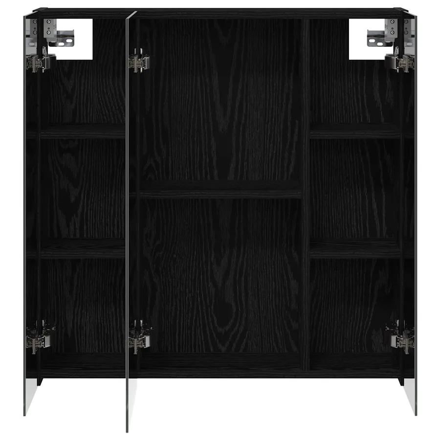 Armoire Miroir de Salle de Bain Chêne noir 70 x 14,5 x 70 cm - 6