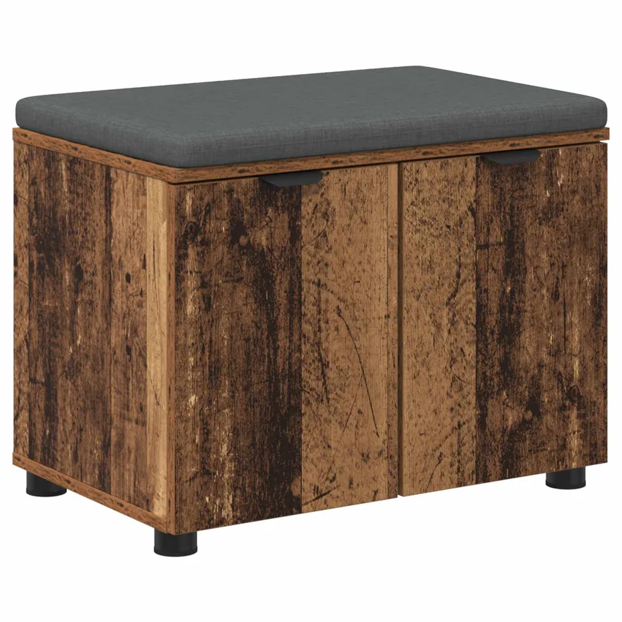 Banc d'entrée avec coussin Bois ancien 60 x 38 x 46 cm - 2