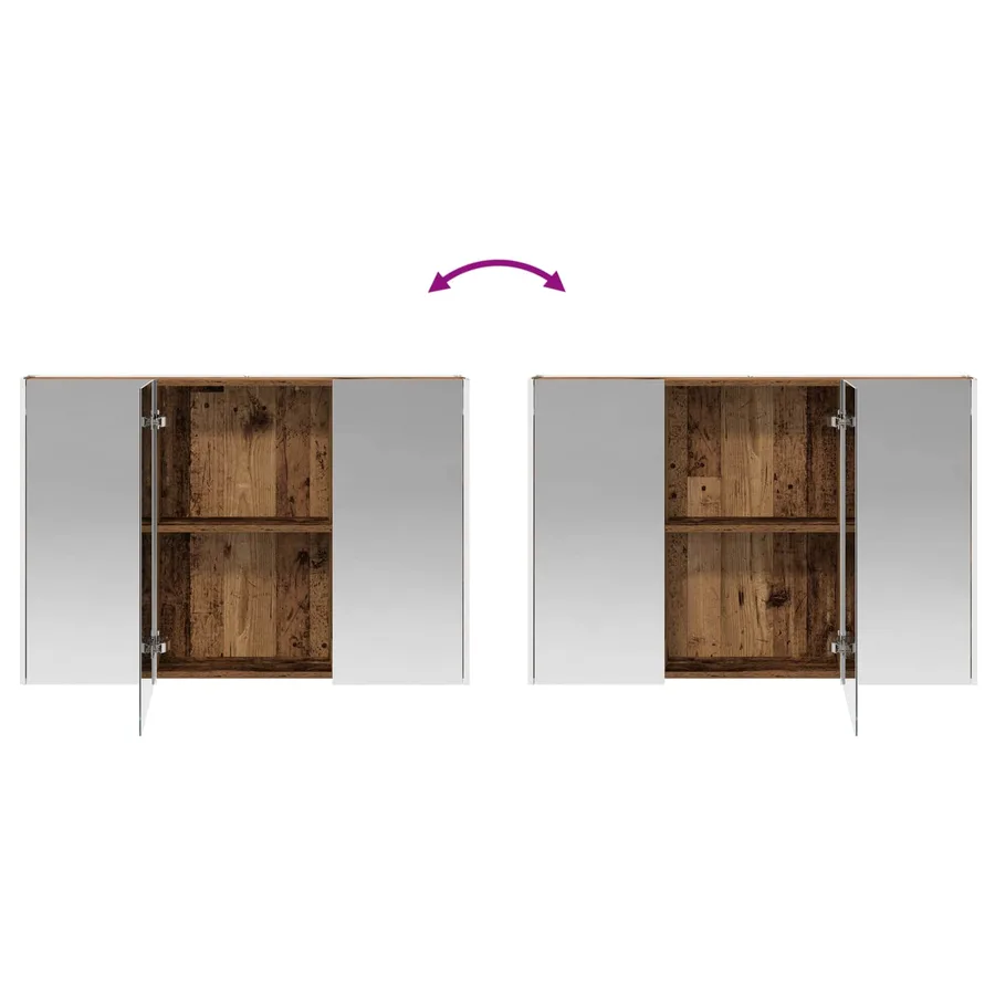 Armoire Miroir de Salle de Bain Bois ancien - 12