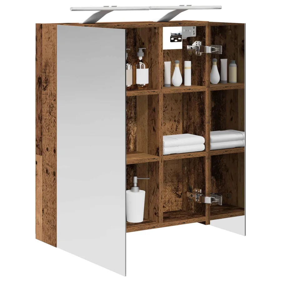 Armoire Miroir de Salle de Bain Bois ancien 60 x 14,5 x 70 cm - 3