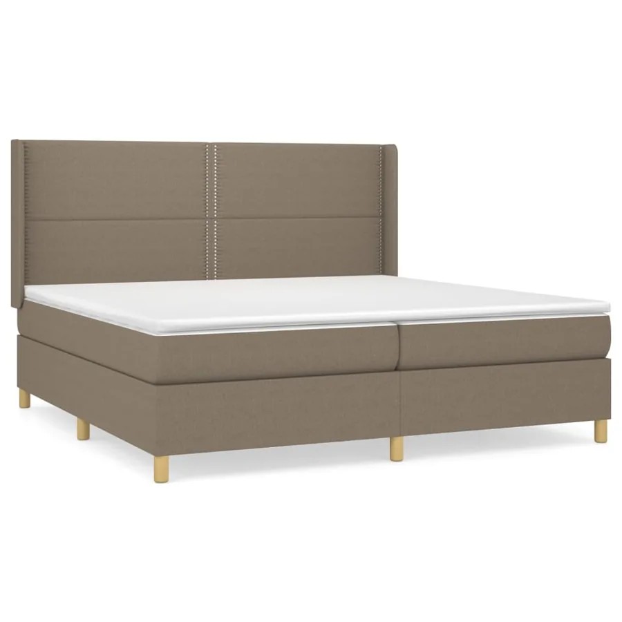 Sommier à lattes de lit avec matelas Taupe 200x200 cm Tissu - 2