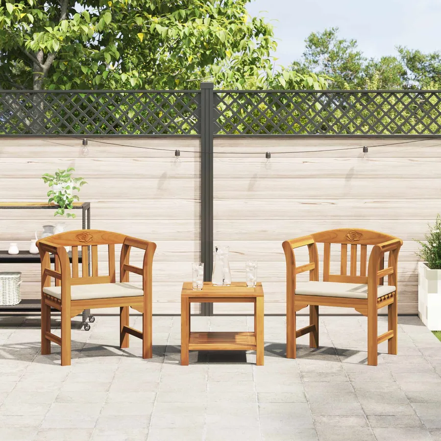 Banc rose Naturel 68,5 x 46 x 82,5 cm Bois d'Acacia Massif - 3