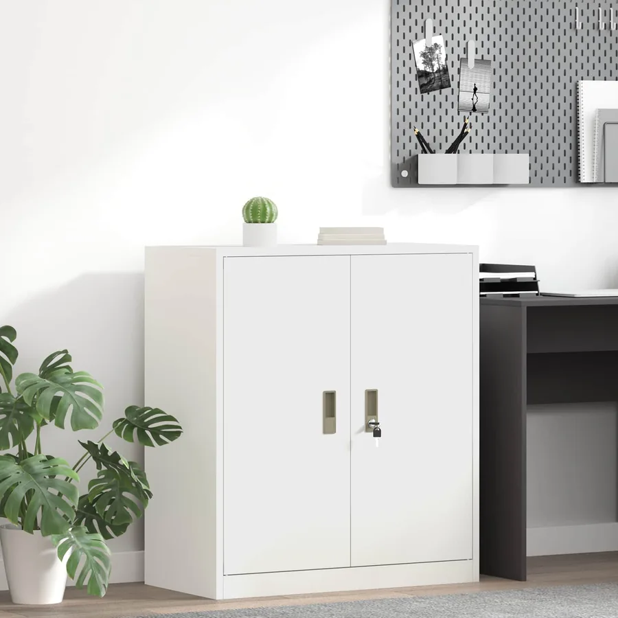 Armoire de rangement Blanc 80 x 40 x 90 cm Acier