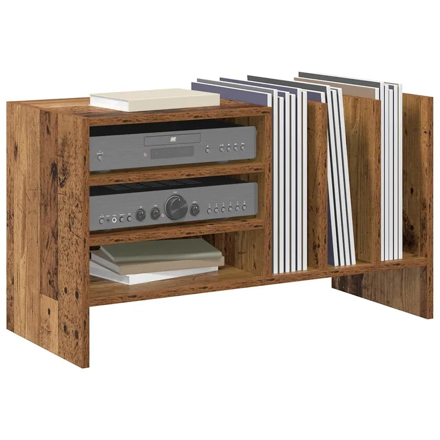 Meuble à vinyles avec étagère Bois ancien 78,5 x 35 x 45 cm - 3