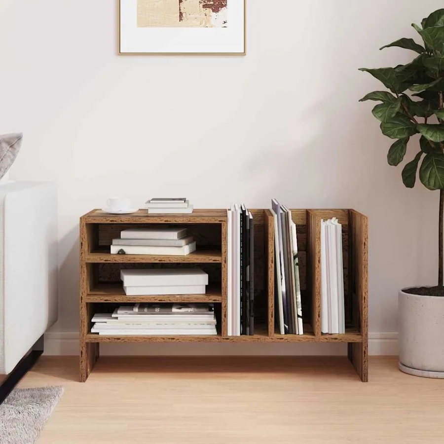Meuble à vinyles avec étagère Bois ancien 78,5 x 35 x 45 cm - 4