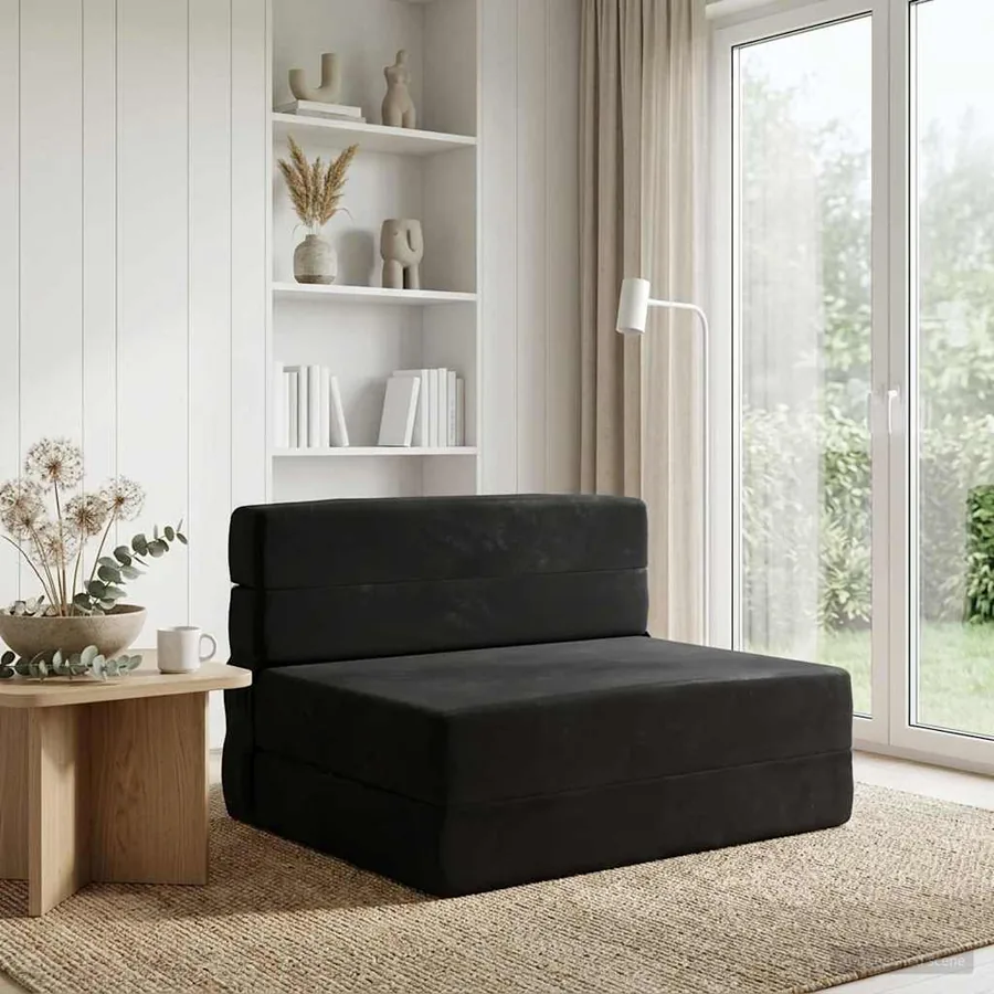 Canapé-lit pliable Noir 70 x 80 x 60 cm Tissu