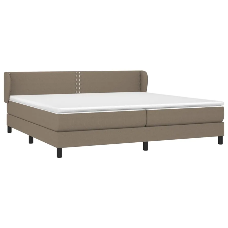 Sommier à lattes de lit avec matelas Taupe 200x200 cm Tissu - 3