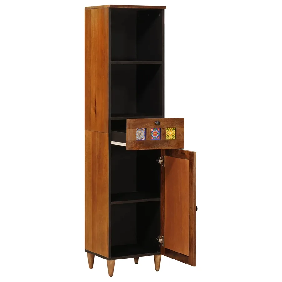 Armoire de salle de bain avec tiroir Noyer 38 x 33 x 160 cm - 3