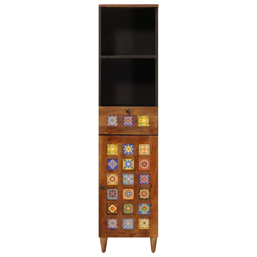 Armoire de salle de bain avec tiroir Noyer 38 x 33 x 160 cm - 4