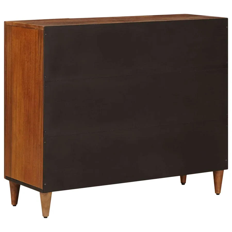 Buffet avec porte Noyer 90 x 33,5 x 75 cm Bois de mangue massif - 6