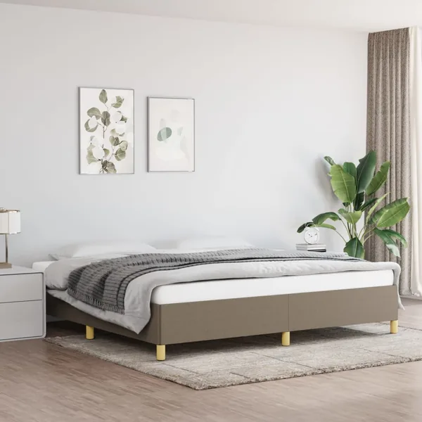 Cadre de lit sans matelas taupe 200x200 cm tissu