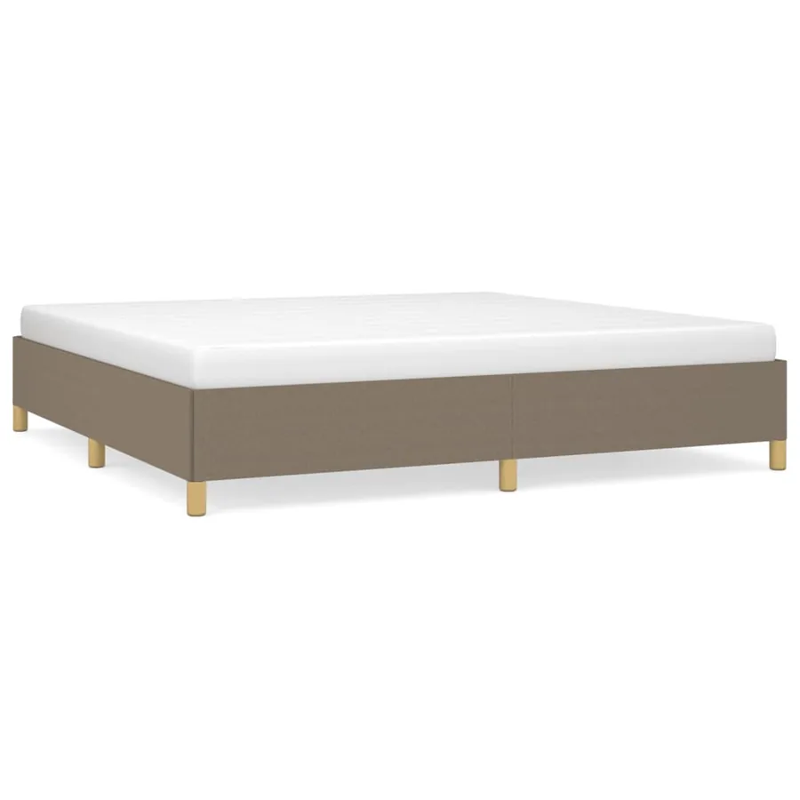 Cadre de lit sans matelas taupe 200x200 cm tissu - 2