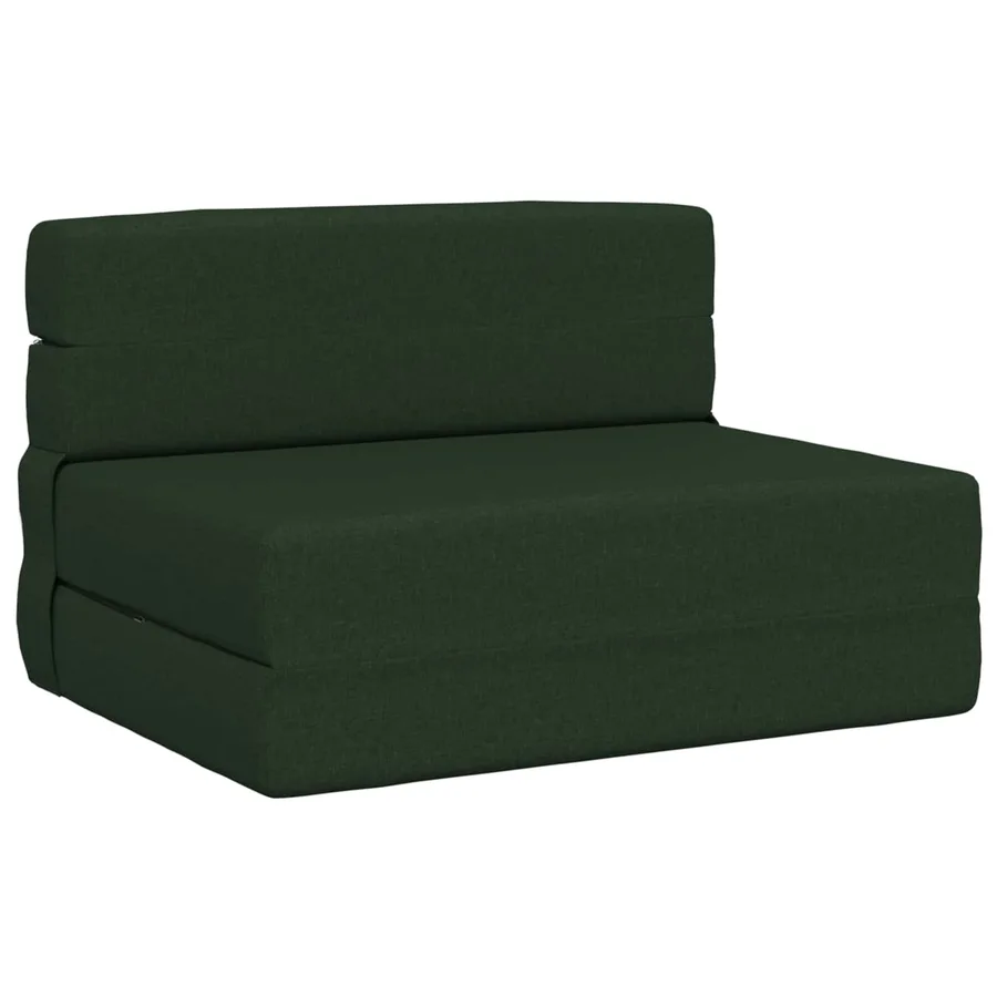 Canapé-lit pliable Vert foncé 100 x 80 x 60 cm Tissu - 2