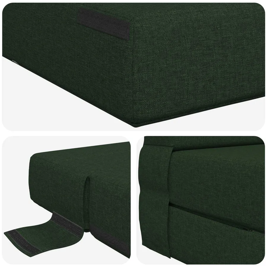 Canapé-lit pliable Vert foncé 100 x 80 x 60 cm Tissu - 6